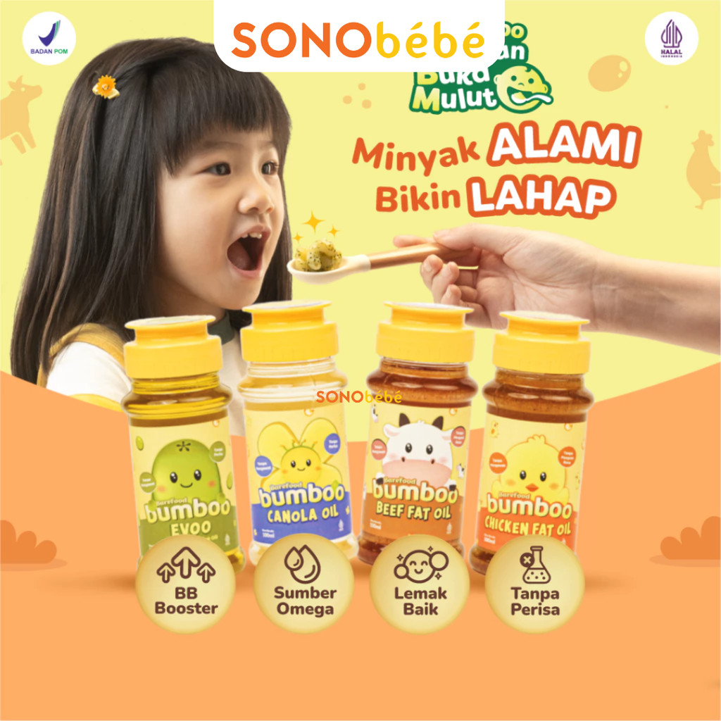 

BUMBOO Minyak - Bahan Alami - Bernutrisi - Sumber Lemak & Omega 3,6,9 - BB Booster -Tanpa Perisa & Pengawet - Tumis atau Topping
