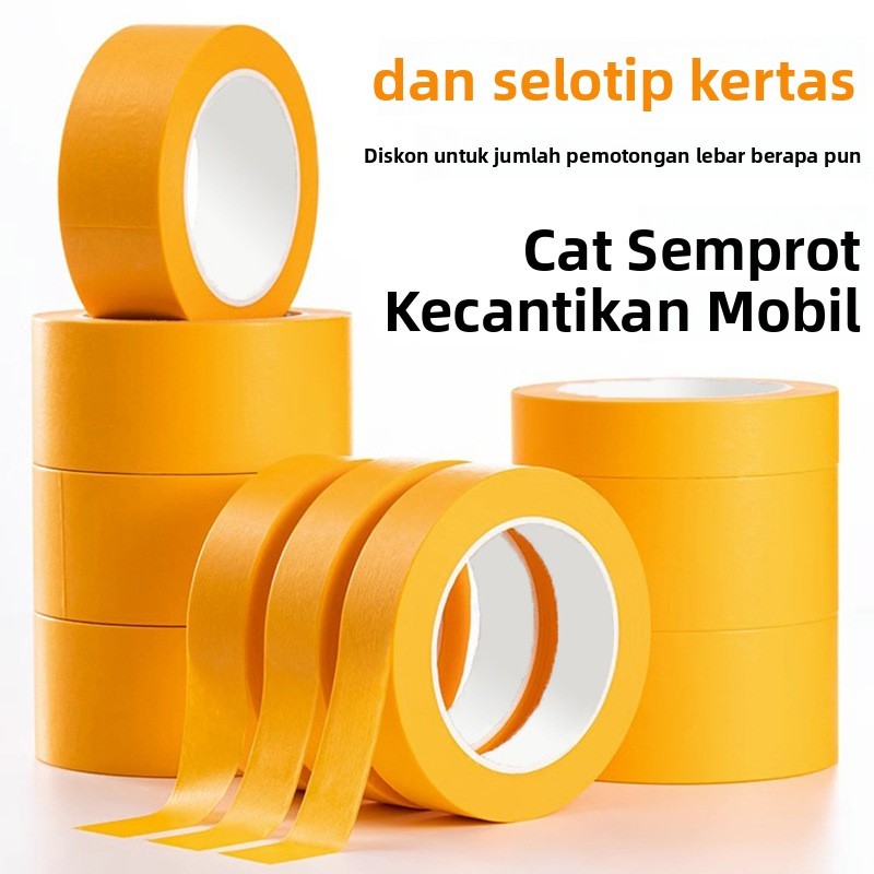 

(3PCS) Selotip Masking dan Selotip Washi Perekat Tinggi Pita Pemisah Warna Selotip Masking Renovasi Cat Semprot Furnitur Selotip Ubin Grout Selotip Washi Kuning