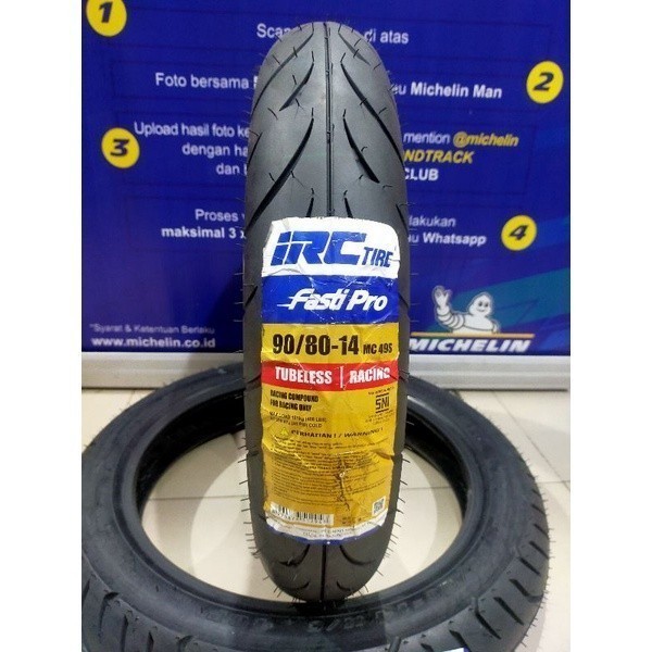 Ban Motor Matic RACING COMPOUND IRC FASTI PRO 90/80 Ring 14 Tubeless BEAT VARIO GENIO