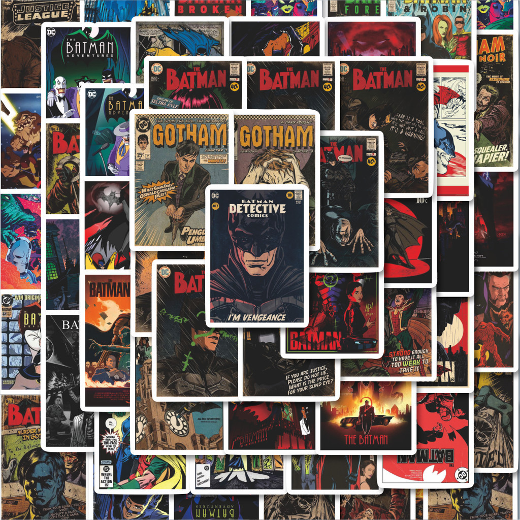 

Stiker Cutting Pack Stiker Cover Comic Batman Vintage Isi 100Pcs Series Aesthetic Lucu Keren Untuk Koper Bahan Vynil