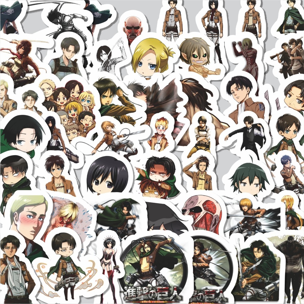 

Stiker Cutting Pack Sticker Anime Attack On Titan Isi 100Pcs Series Aesthetic Lucu Keren Untuk Koper Bahan Vynil