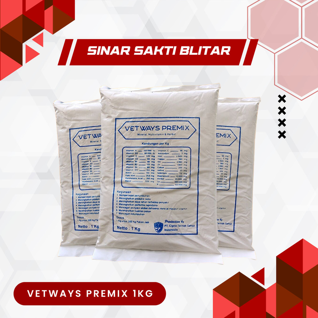 Vetways Premix 1kg - Multivitamin dan Mineral Lengkap Untuk Sapi