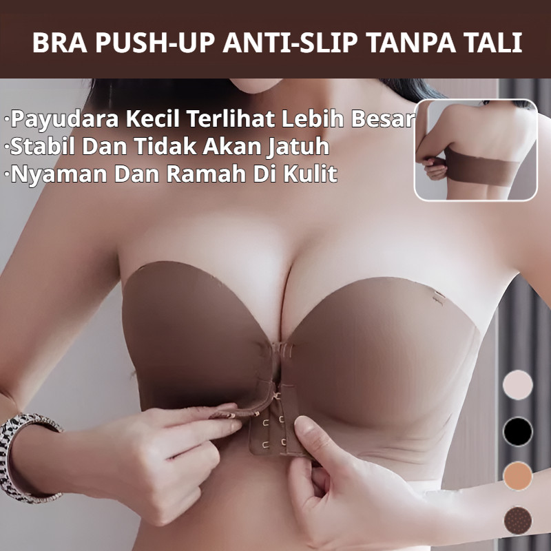 ⚡COD+Free Shipping⚡Bra Tanpa Tali Anti Selip / Bra Push-up Tanpa Pinggiran / Bra Punggung Cantik Den