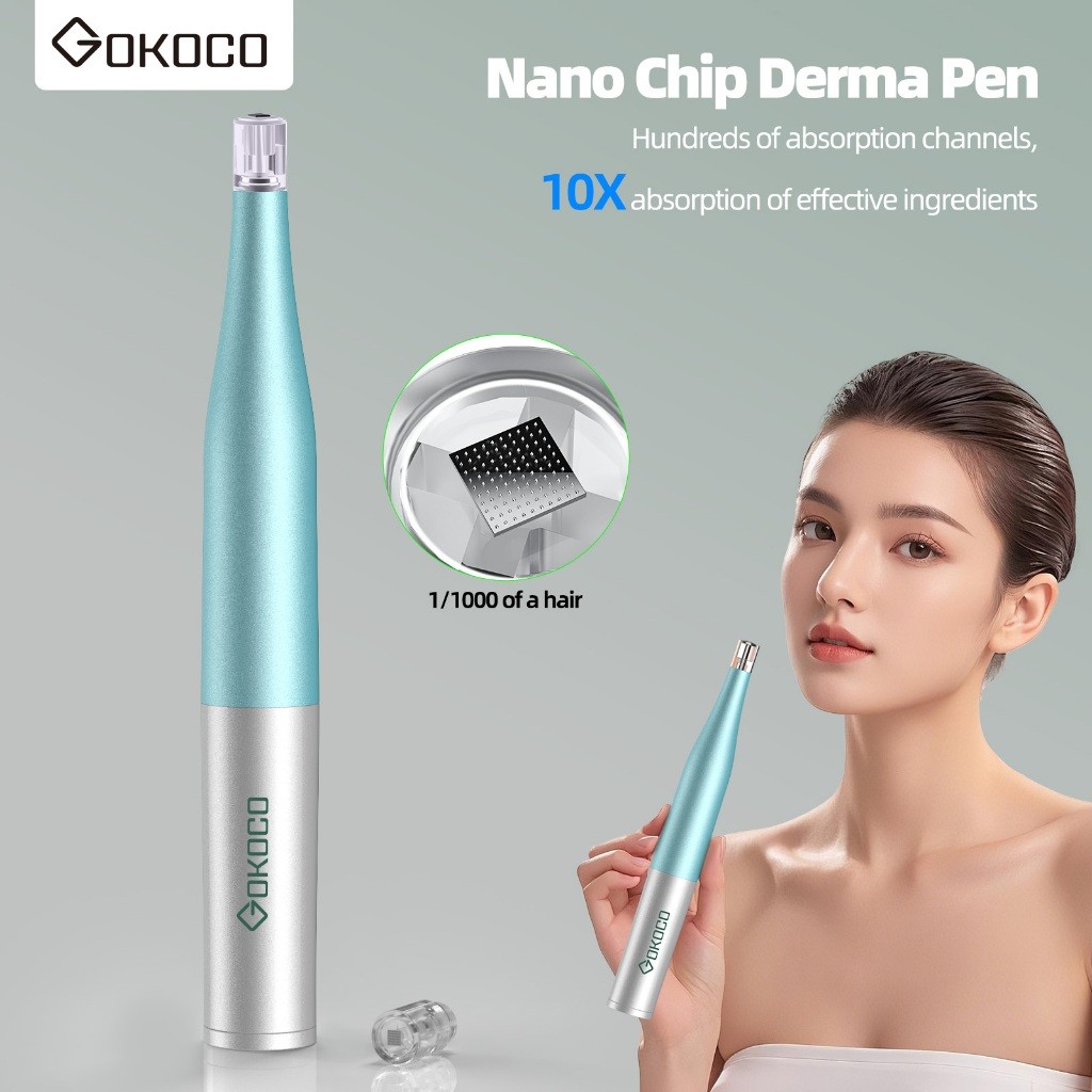 

GOKOCO Nano Chip Derma Pen | Skincare Solution 10X Enhanced Absorbtion Safe and Painless