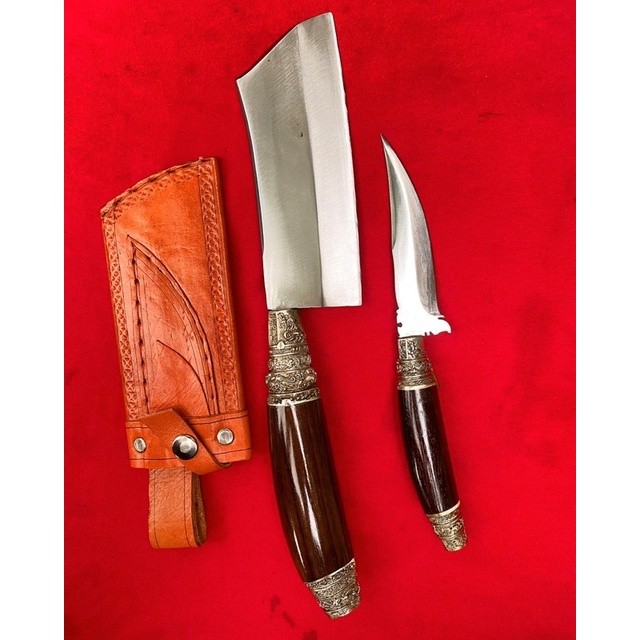 set blakas bali casting ukir dan mutik / pisau dapur serbaguna