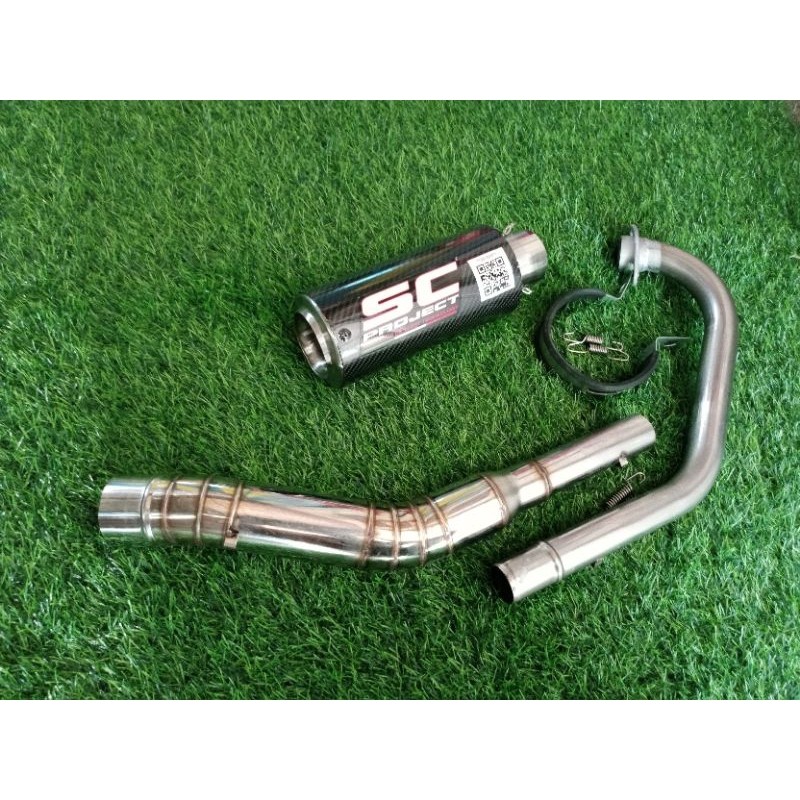 Knalpot Rc SC Project Karbon Pnp Cbr150 SatriaFu/Tiger/Mx King/Verza/Vixion/Xabre/Sonic/R15v3/Supra