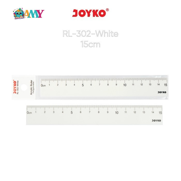 

(1BIJI) JOYKO ACRYLIC RULER RL-302-WHITE AMY STASIONARY