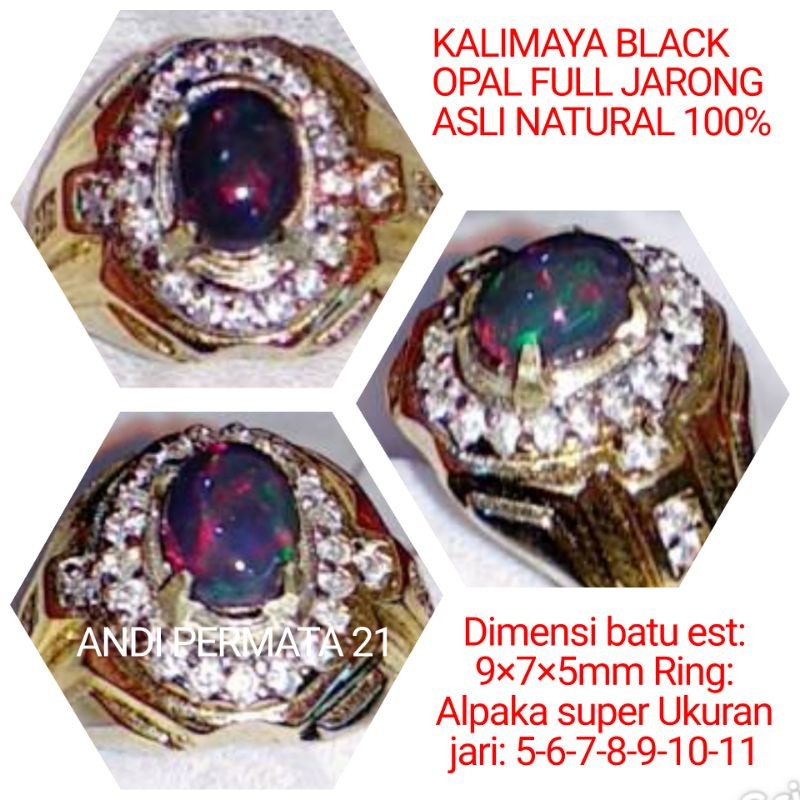 CINCIN BATU PERMATA KALIMAYA BANTEN FULL JARONG NATURAL 100%