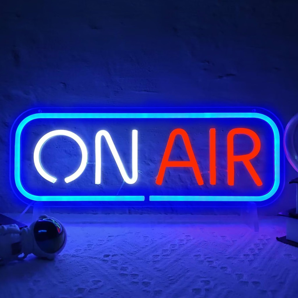 Studio Neon Sign, On Air LED Light for Music Recording, Podcast Party Wall Decor, Dimmable gaming ne