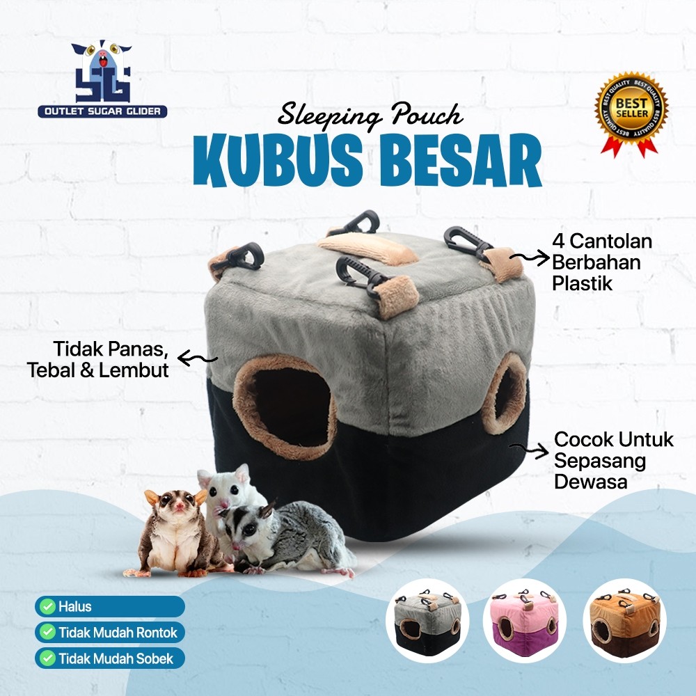 Sleeping Pouch / Tempat Tidur Model Kubus Besar Sugar Glider