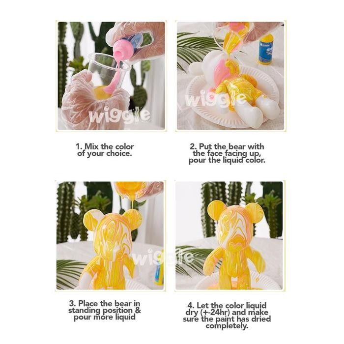 

Wiggle DIY Bearbrick Painting Kit Ornament Handmade Creative Fluid Acrylic Paint Cat Mainan Edukasi Kreatif Kado Unik - Kaws Elmo 25cm