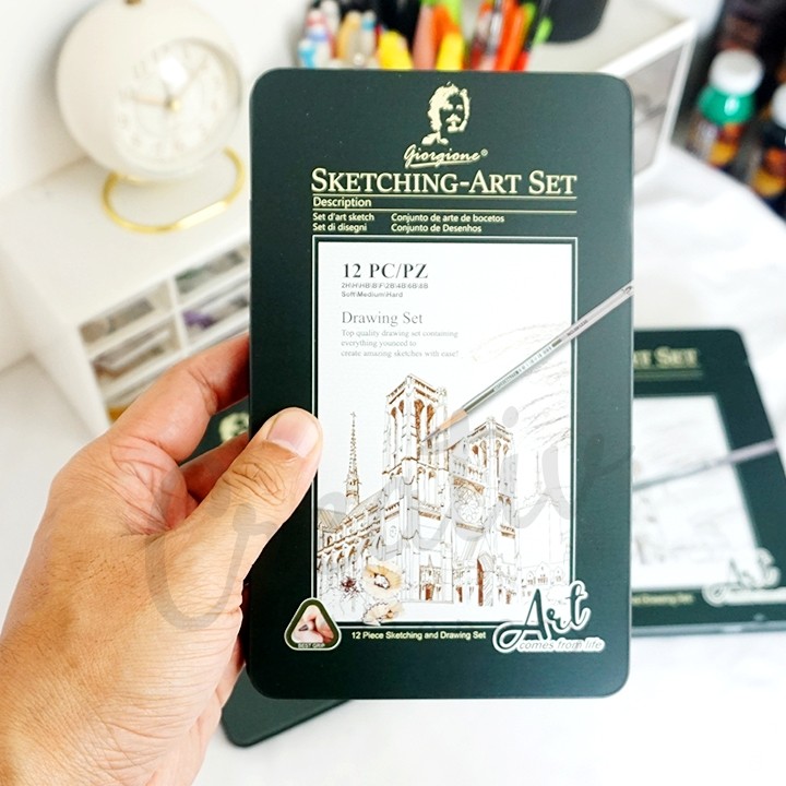 

Giorgione Sketching Set Pensil Sketsa Lengkap Kemasan Kaleng Tin Case 12 Pcs G-121208CO