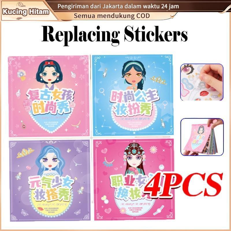 

4Pcs stiker wajah muka mainan anak change makeup