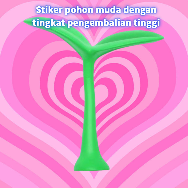 

Stiker mobil 3D untuk pohon muda kecil di atap hiasan bunga dan rumput pohon muda aksesori eksterior dekorasi yang lucu