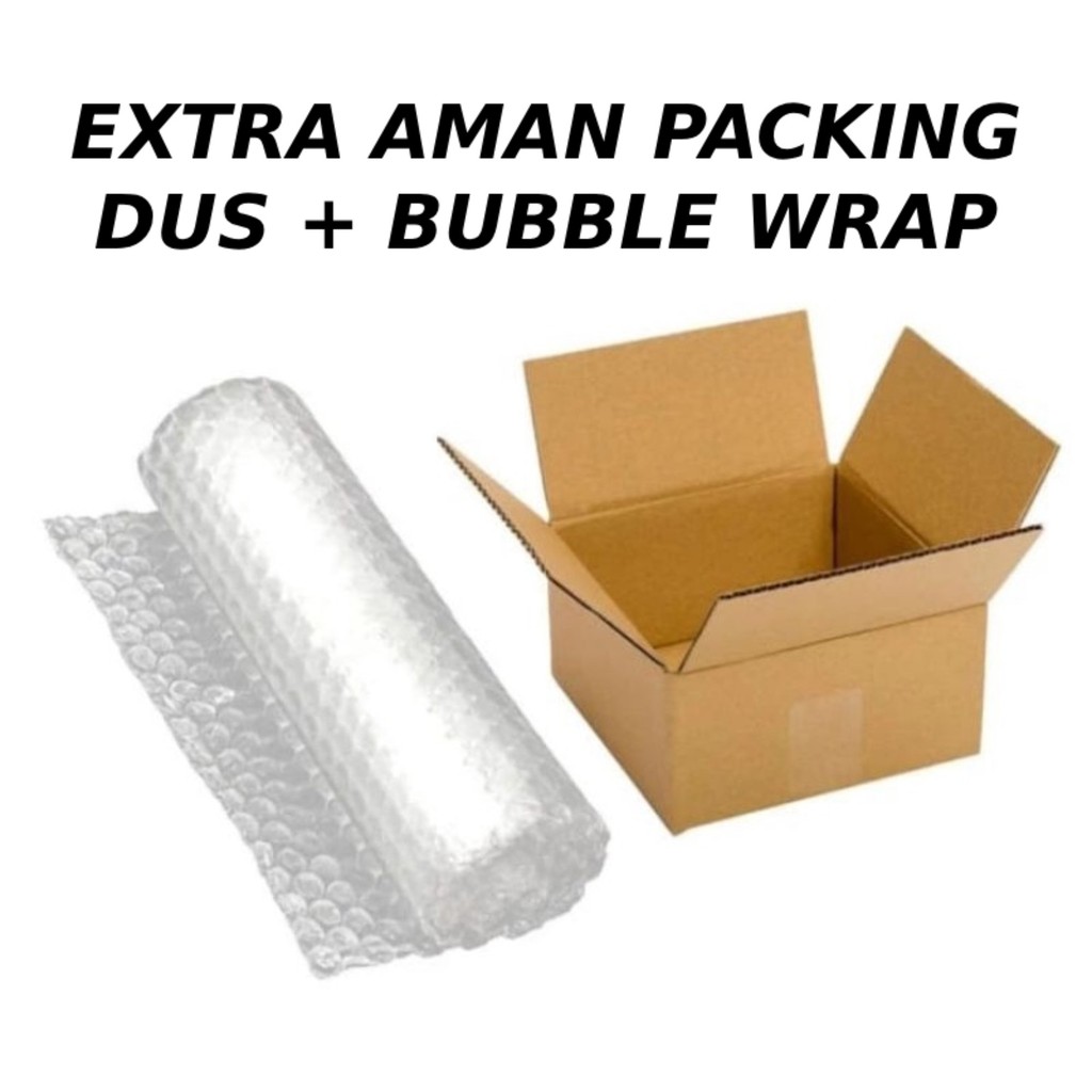 

Extra Dus + Bubble Wrap untuk Packing Tambahan Pelindung Supaya Paket Lebih Aman