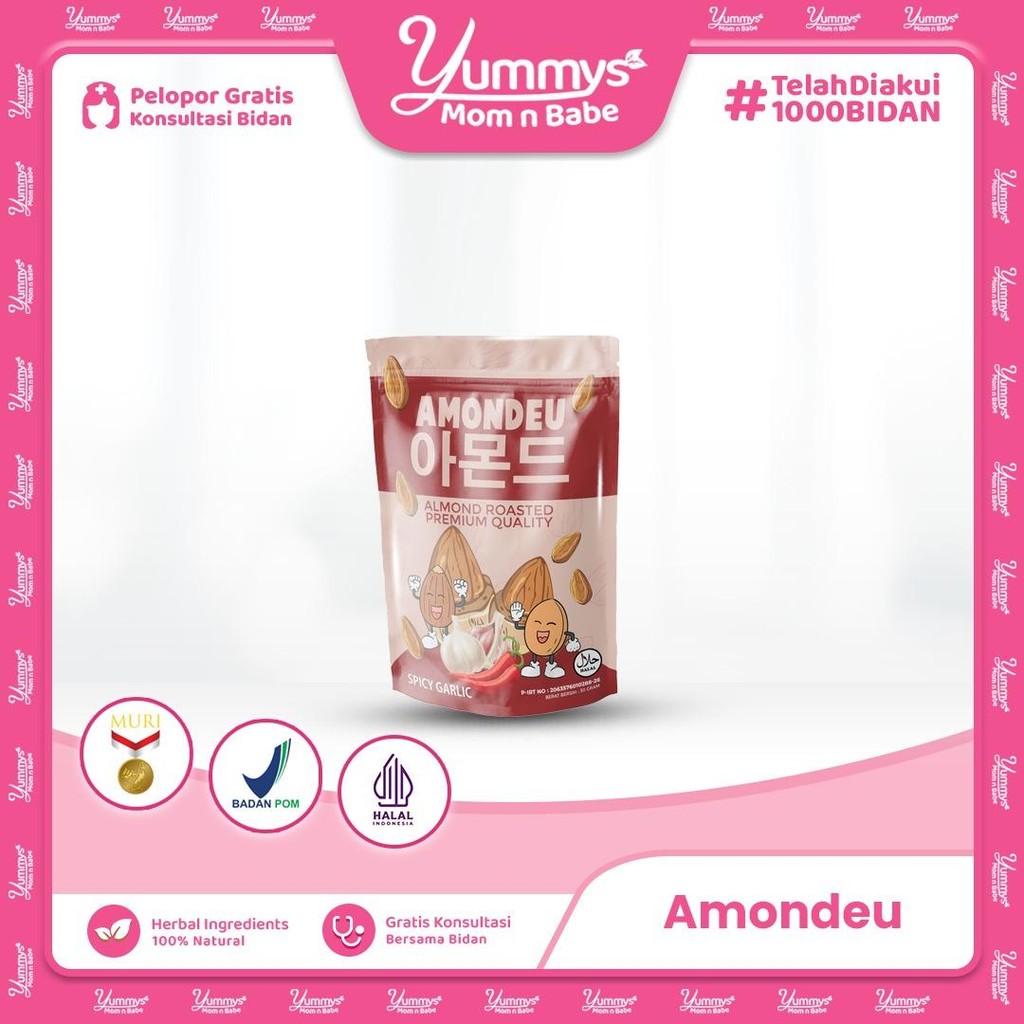 

Amondeu - Kacang Almond Panggang Sehat 30gr | Camilan Ringan Bantu Stimulasi ASI Lancar dan Melimpah