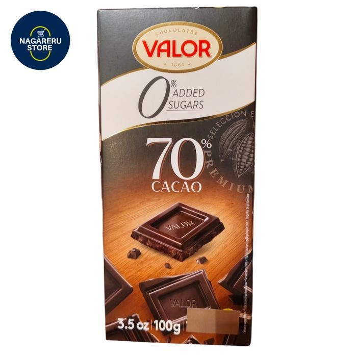 

Valor 0% added sugars 70% cacao 100 gram