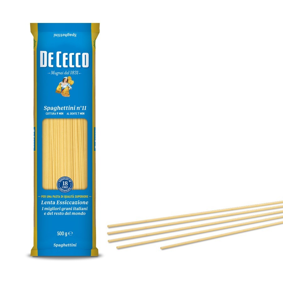 

Spaghetti no 11 De Cecco / Spaghettini De Cecco / Pasta Spaghetti no 11 De Cecco / Thin Spaghetti De Cecco - 500 Gram