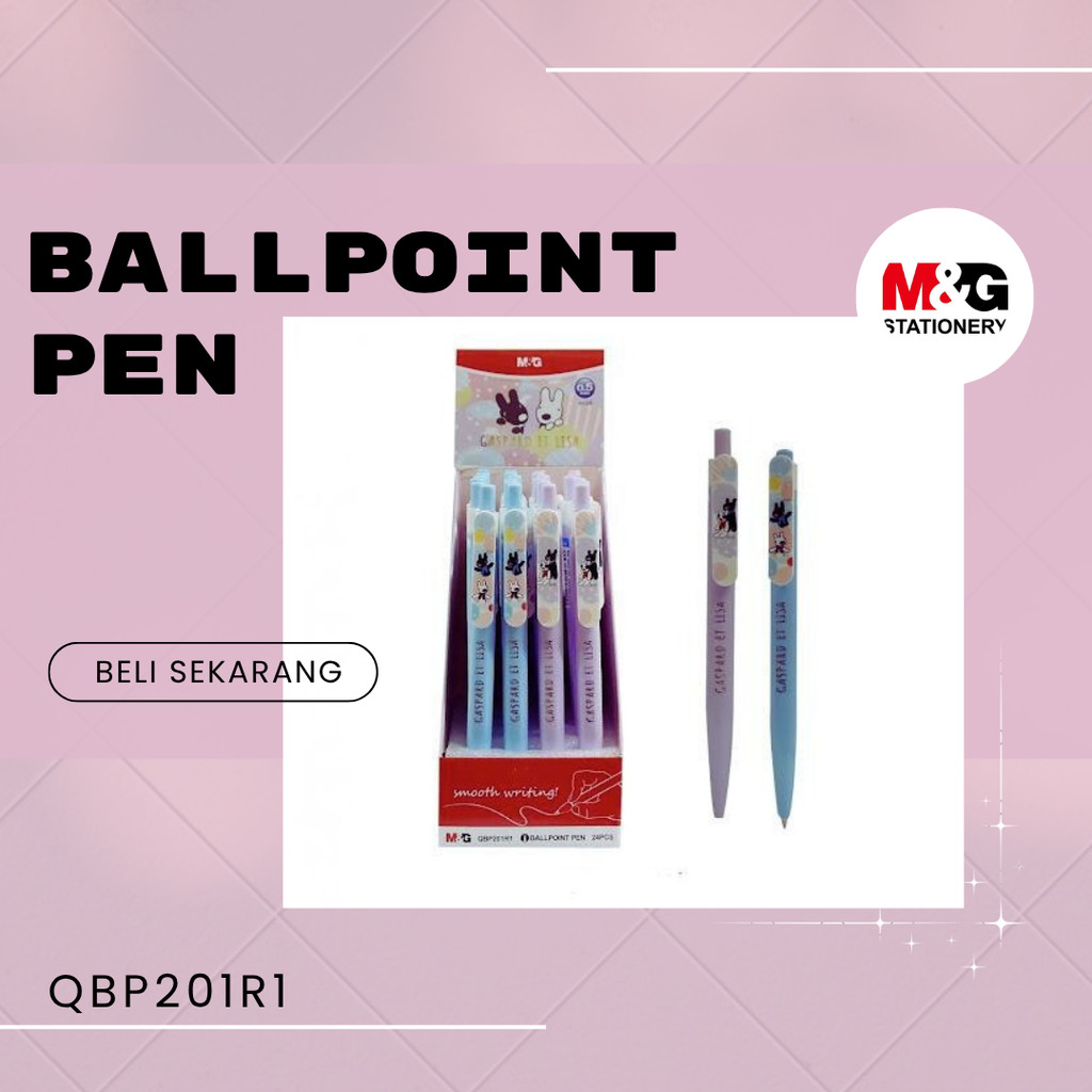 

M&G Ballpoint Pen "Gaspard et Lisa" 0.5mm QBP201R1 Warna Tinta Hitam - Satuan