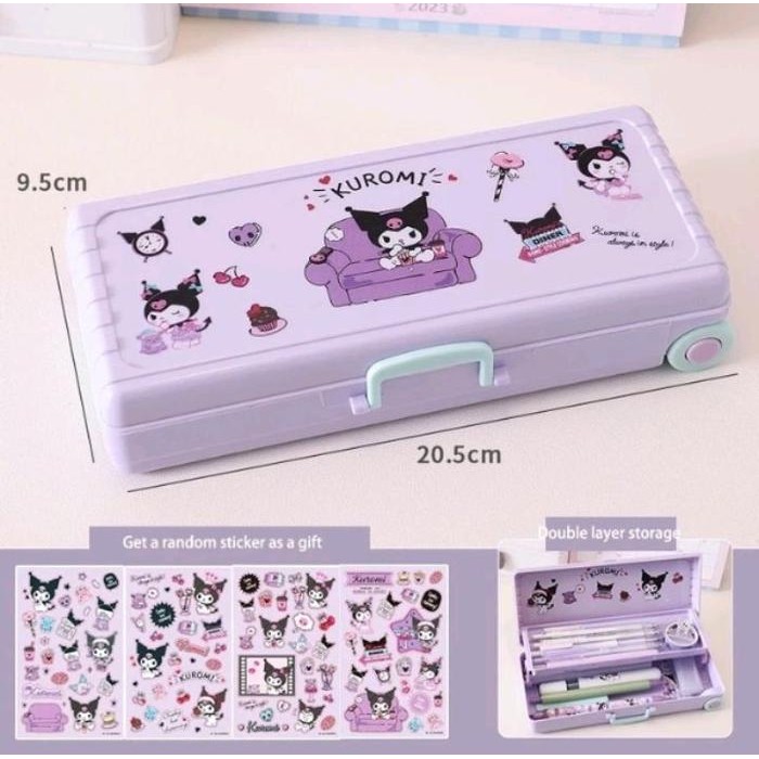 

Terlaris~[Best Seller] Kotak Pensil Model Troli Motif Kuromi Melody 2 Tingkat / Tempat Pensil tempat pensil - Kuromi