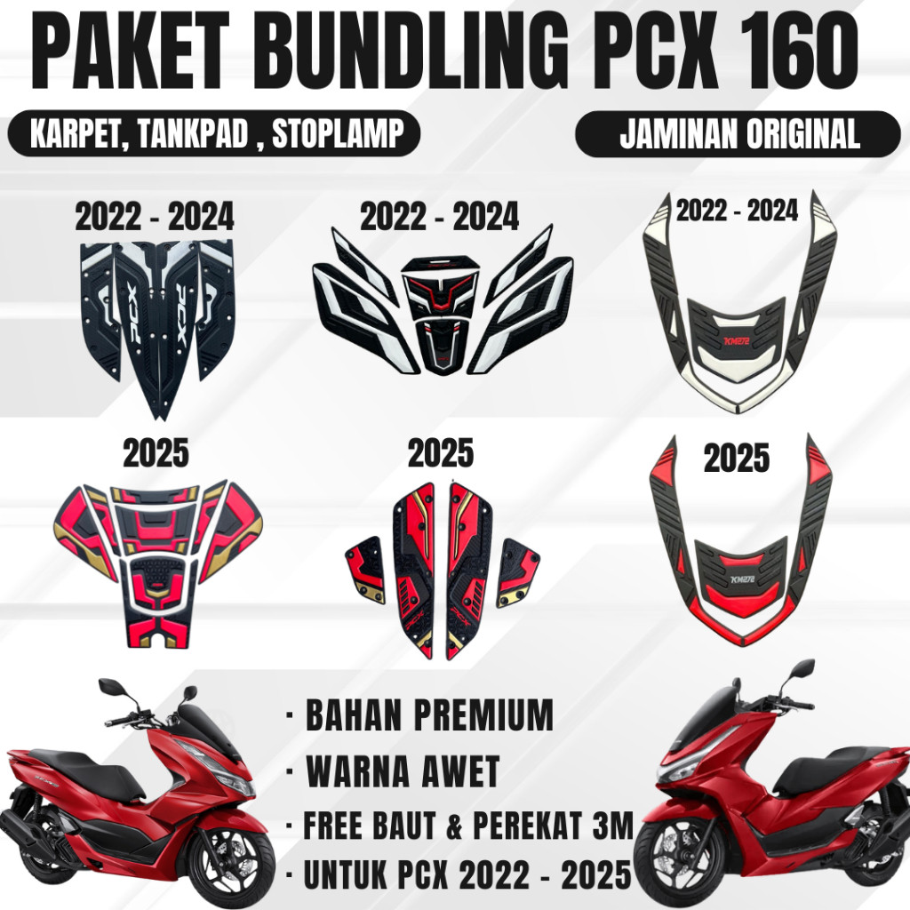 Paket Bundling 3 Aksesoris PCX 160 Terbaru / Paket Lengkap PCX 160 Tahun 2021 2022 2023 2024 2025