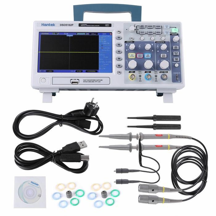 Hantek DSO5102P Digital Storage Oscilloscope Osiloskop DSO Portable 10