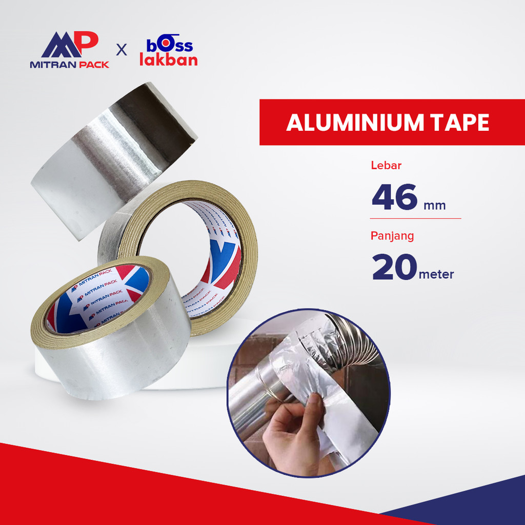 

Aluminium Foil Tape Mitran Pack untuk Isolasi AC, Pipa, Atap Tahan Panas dan Anti Bocor