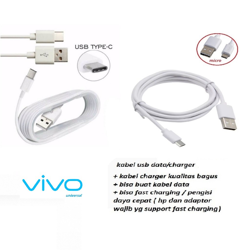 usb C & micro kabel charger vivo iQOO U5 (V2165A/PD2165AM) - vivo iQOO U5x (V2180GA) - vivo iQOO U5e