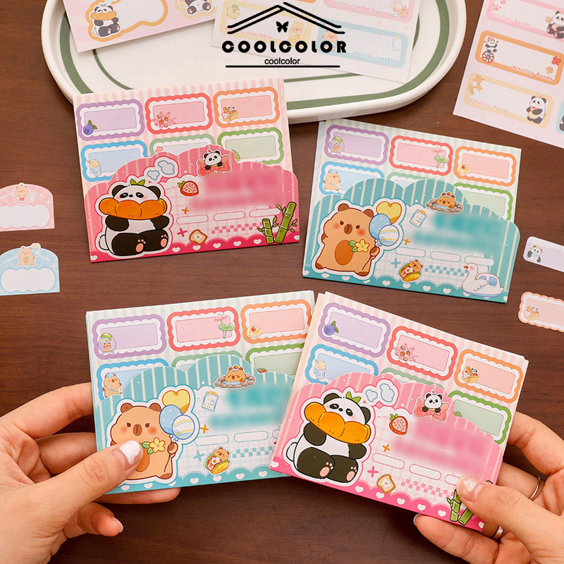 

COD❤️Stiker Nama Kapibara Lucu Stiker Nama Gelas Air Anak-anak Kartun Stiker Panda Pelajar-CL