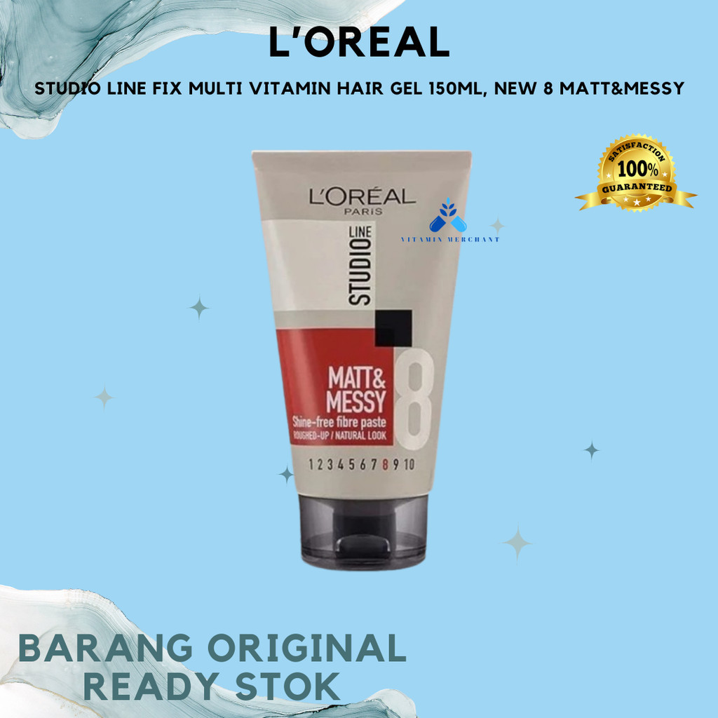 Loreal Studio Line Fix Multi Vitamin Hair Gel 150ml, NEW 8 MATT&MESSY - w&w