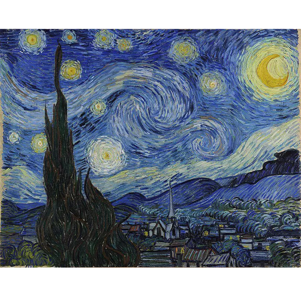 

Oil Painting reproduction on linen canvas,Starry Night by Vincent Van Gogh,,Free DHL Shipping,100% handmade