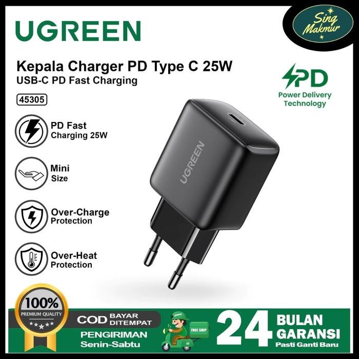 Ugreen Kepala Charger Samsung 25 watt PD Type C Super Fast Charging PPS PD 3.0 4.0