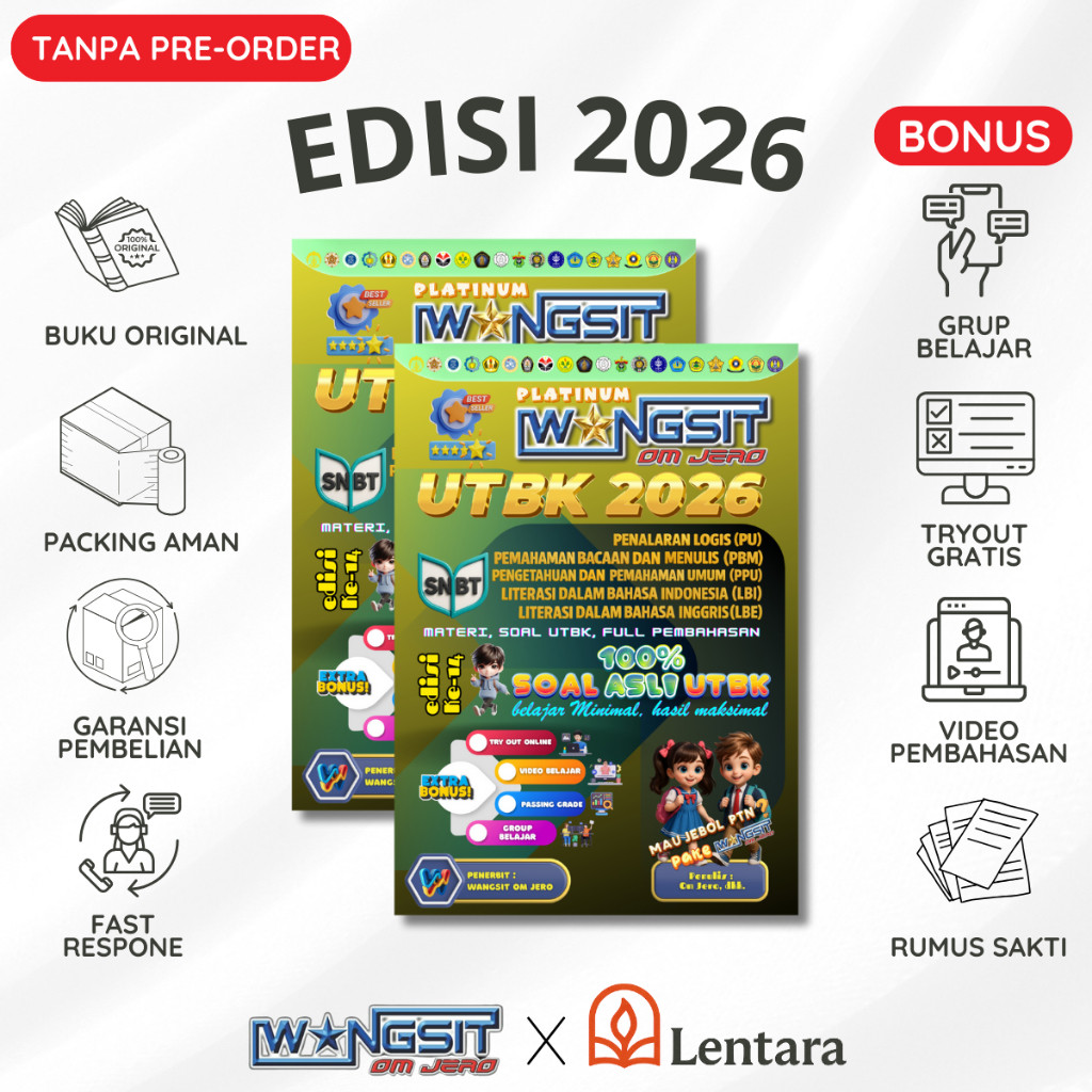 BUKU WANGSIT OM JERO LITERASI BAHASA INDONESIA DAN INGGRIS UTBK SNBT 2026 FULL MATERI DAN PEMBAHASAN