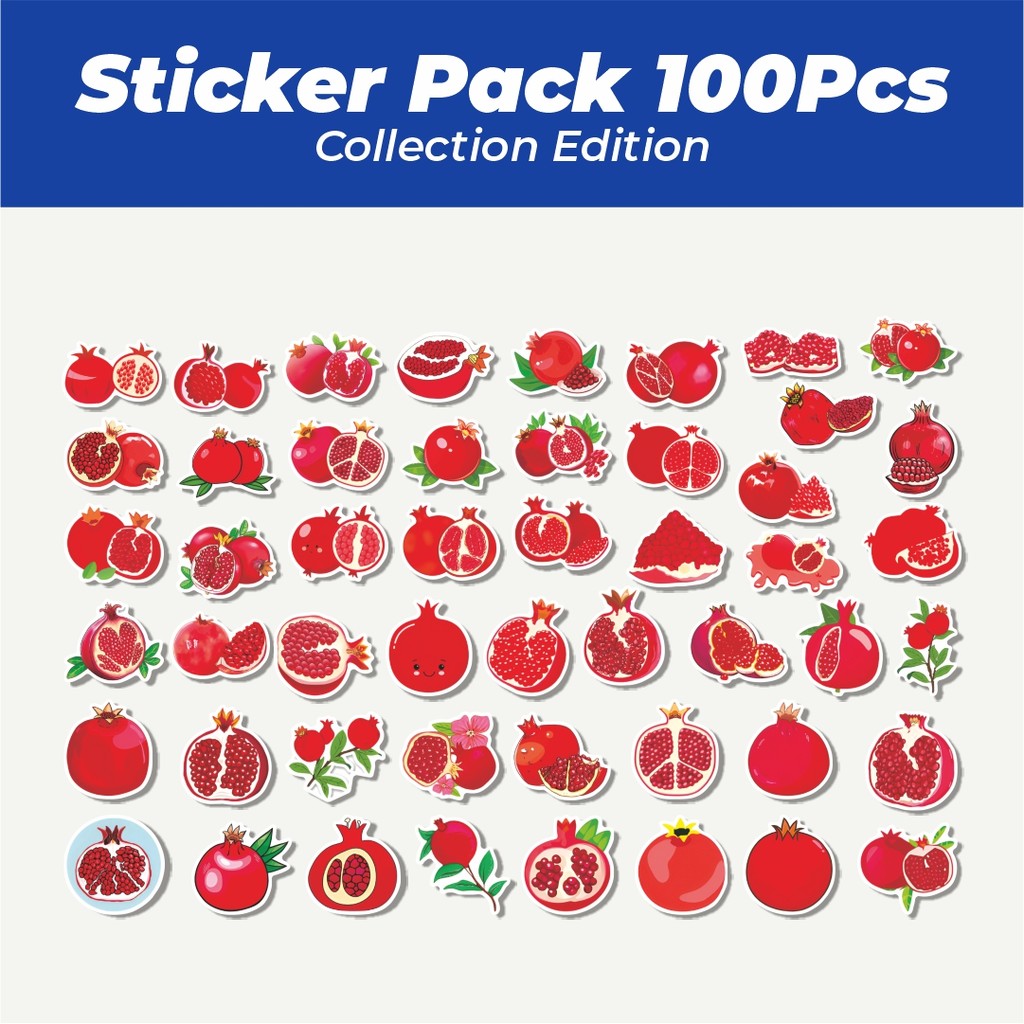 

Hot Stiker Piece Red Pomegranate [Potongan Delima Merah] Lucu Anti Air Stikers Berperekat Waterproof Sticker Decal Buat Motor Helm Buku Journal Koper Casing HP Laptop Botol Minum