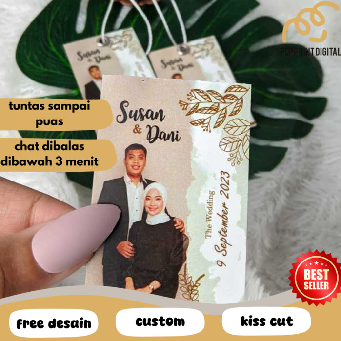 

PpD Hangtag Wedding Souvenir Hang Tag Label Custom Pernikahan Ucapan Nikah Free Desain