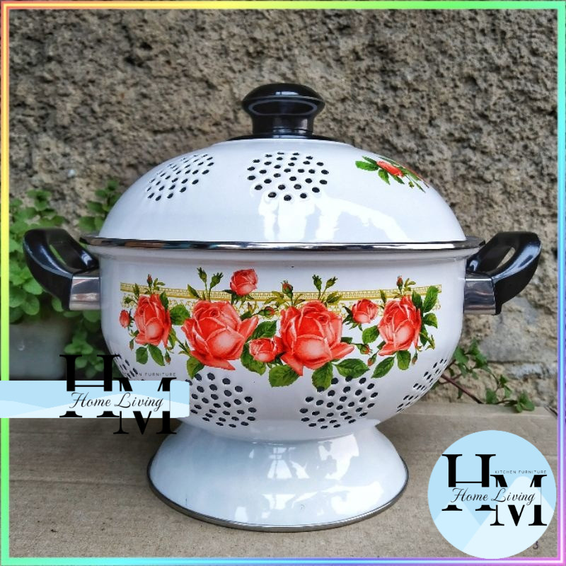 COD Bakul Sangku Tempat Wadah nasi ideal + tutup / Rice bowl tutup ideal 22 cm Enamel /tempat nasi e