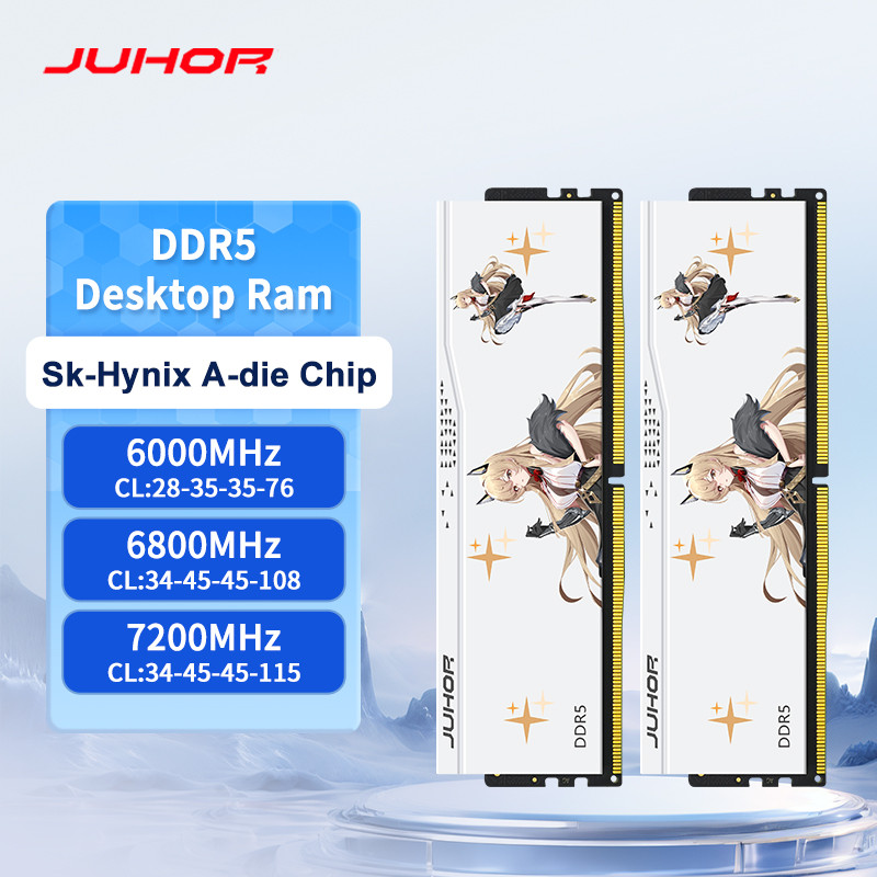 JUHOR DDR5 RAM 32GB (2x16GB) 6000MHz 6800MHz 7200MHz  (Intel XMP 3.0) Desktop Memory