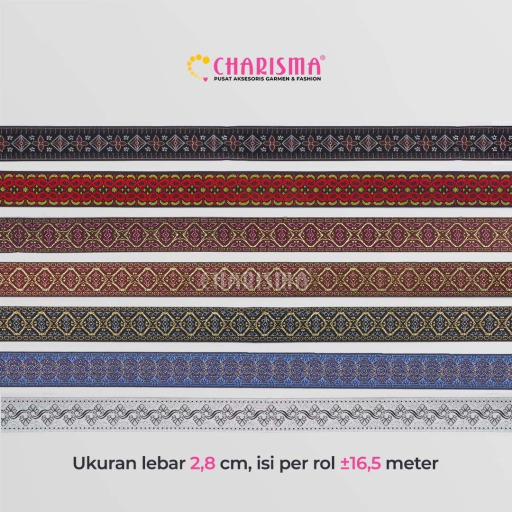 

Charisma Pita Gamis 5 / Pita Gamis lebar 2,8cm / Harga Per 1 Meter