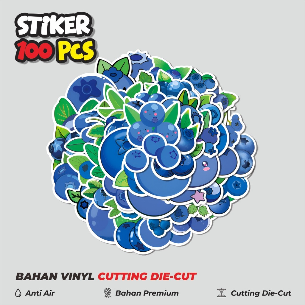 

Terbaru! 50 pcs Stiker Cute Blueberry Dekorasi Lucu Kreatif untuk Notebook, Skateboard, HP