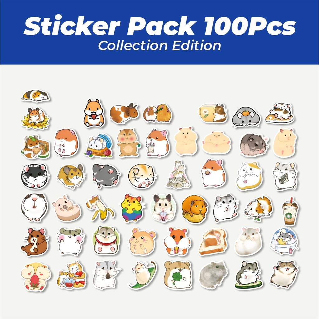 

Hot Stiker Cute Hamster Series v2 Lucu Anti Air Stikers Berperekat Waterproof Sticker Decal Buat Motor Helm Buku Journal Koper Casing HP Laptop Botol Minum