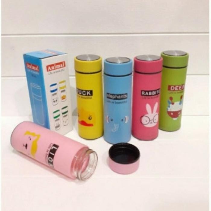 Botol minum anak motif animal 500 ml Bahan Kaca