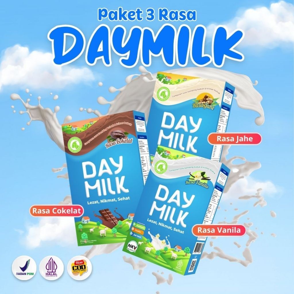 

Paket Hemat 3 Box Susu Kambing Etawa Daymilk Rasa - Varian Rasa Coklat Vanilla Jahe - Halal BPOM COD