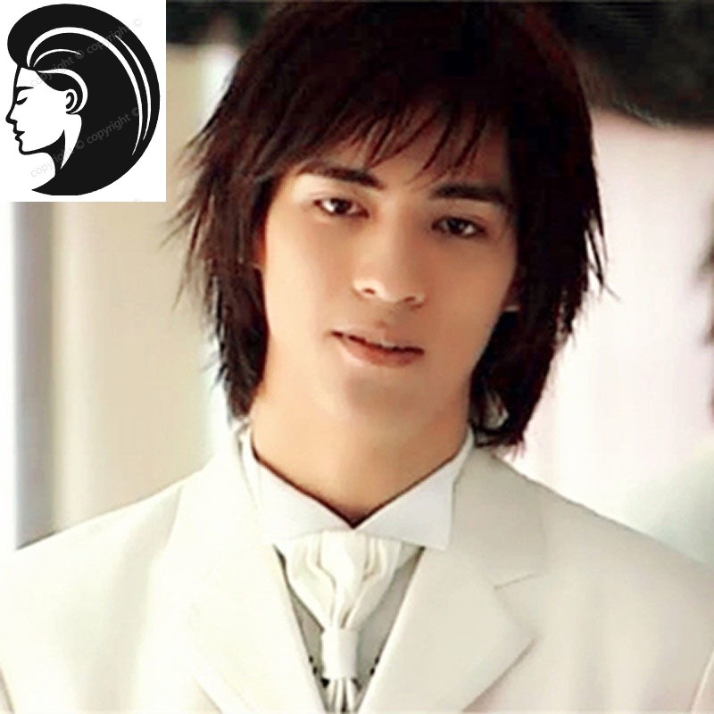 【Rambut nyata.】 wig rambut pria wig mullet pria wig pria wig pria rambut asli wik rambut pria keren 