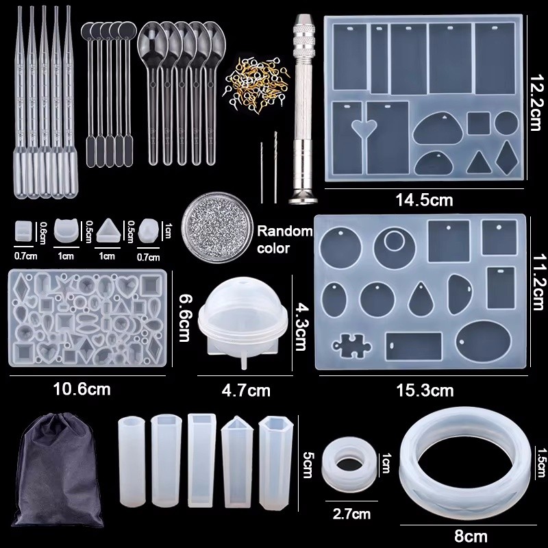 

Mixed Style Jewelry Epoxy Resin Molds Set Silicone Mold UV Casting Tools Clay Resin Jewelry Casting Molds For Jewelry Making DIY