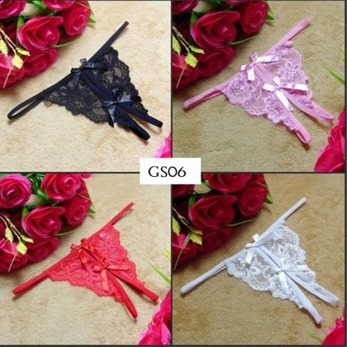 Sexy G String Open Crotch Underwear Cd Lace Seksi Wanita GS06