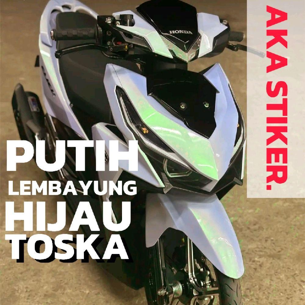 SKOTLET STIKER PUTIH LEMBAYUNG HIJAU
