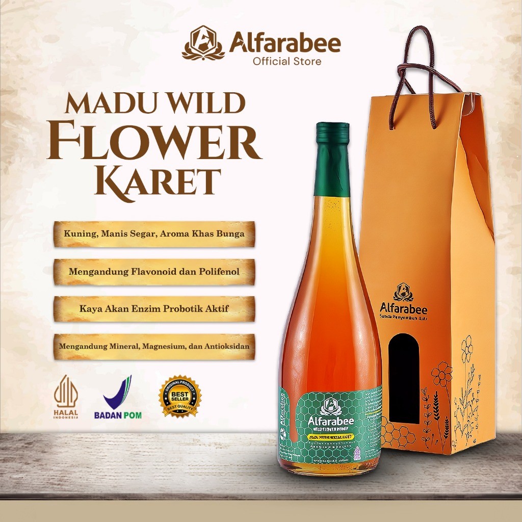 

Alfarabee - Madu Wild Flower Honey Nectar Karet 500gr/1000gr Asli Murni 100% Alami Tanpa Campuran