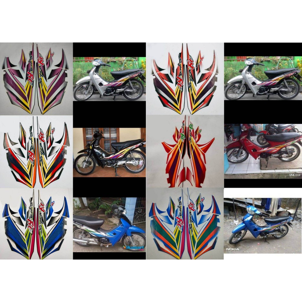 Striping Ori body Honda Supra fit cw 2004 stiker bawaan original bodi honda supra fit new supra fit 