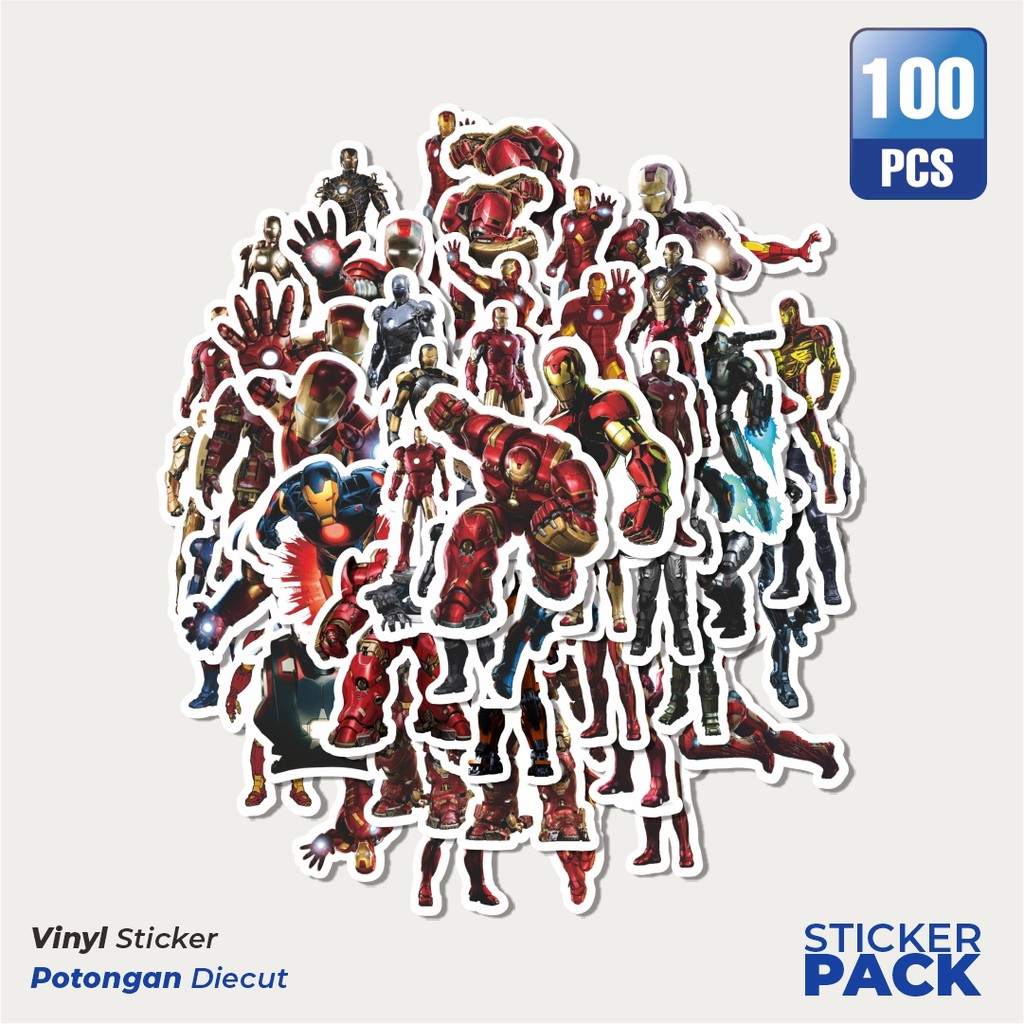 

Super Hemat! 100 PCS Stiker Marve Series Character Ironman Dekorasi Lucu Kreatif untuk Notebook, Skateboard, HP