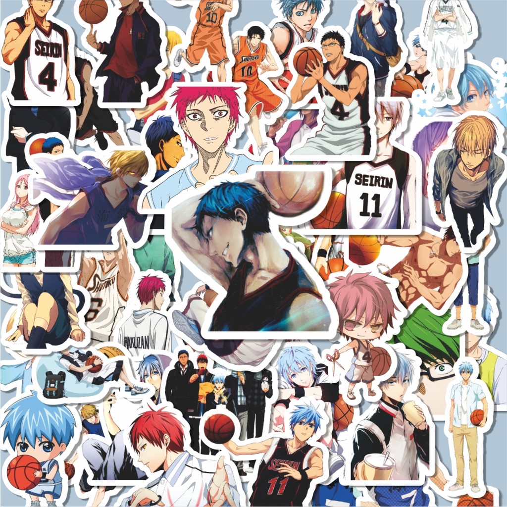 

100PCS Lucu Stiker Anime Series Kuroko's Basketball Character Mix 2 Stiker Aesthetic Stiker Anti Air Stikers Berperekat Waterproof sticker decal buat Motor Helm Buku Journal Koper Casing HP Laptop Botol Minum Hadiah anak